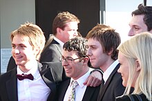 From left to right: Joe Thomas, Simon Bird, James Buckley and Blake Harrison The Inbetweeners Cast.jpg