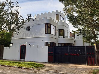 The Turrets, a castellated house. 20th century