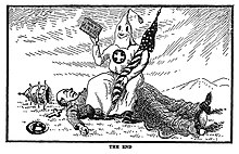 "The End" Referring to the end of Catholic influence in the US. Klansmen: Guardians of Liberty 1926 Theendkkk.jpg