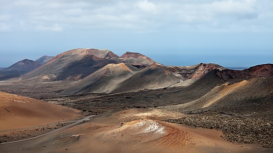 Volcanic landscape, Natural Park of Timanfaya, Lanzarote, Spain