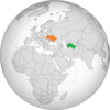 Location map for Turkmenistan and Ukraine.