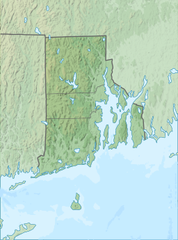 Location of Roosevelt Lake in Rhode Island, USA.