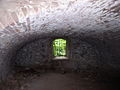 A window looking out of a small room.