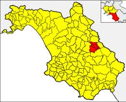 Union des Communes Sant'Arsenio, San Rufo et San Pietro al Tanagro - Carte