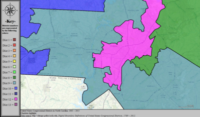United States Congressional Districts in North Carolina (metro highlight), 2003 – 2013.tif