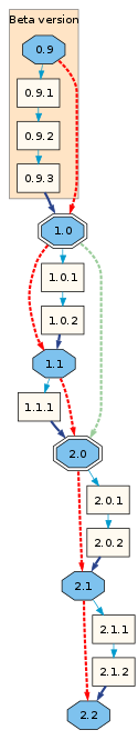 A software versioning diagram