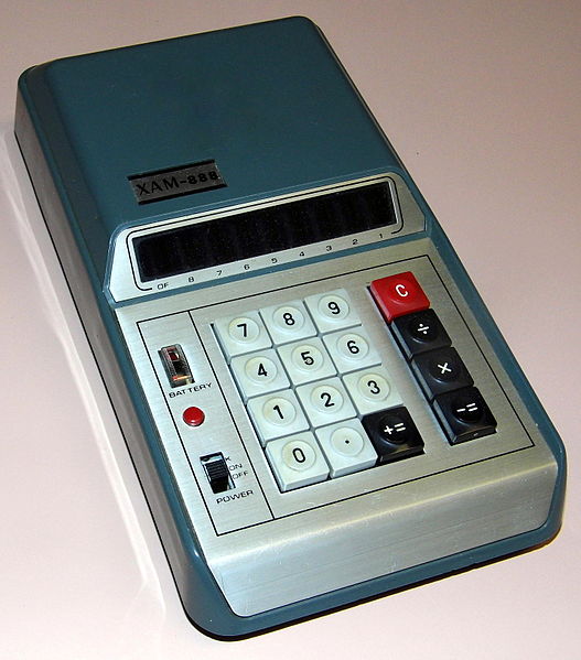 File:Vintage Korvettes XAM Model 888 Electronic Pocket Calculator, Made In Japan, Circa 1970s (15518609214).jpg