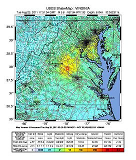 2011 Virginia earthquake Earthquake in Virginia, U.S.