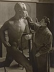 Arbete med Paavo Nurmi-statyn 1924–25.