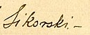 Signature de Władysław Sikorski