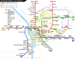 Netwerkkaart van de Metro van Washington