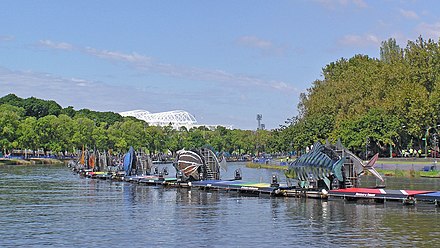 Artificial fish on the Yarra during 2006 Commonwealth Games