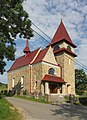 English: Church in Zawóz. Polski: Kościół we wsi Zawóz.