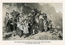 The Protestants from the Tyrolean Zillertal valley who had to leave their home in 1837 Zillertaler Inklinanten - Mathias Schmid.jpg