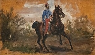 Chasseur à cheval (chasseur on horseback) by Toulouse-Lautrec in Musée Toulouse-Lautrec Albi