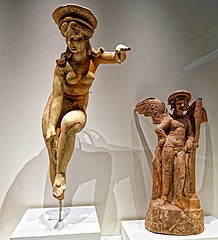 Terracotta figurine of Aphrodite removing her sandal. Votive offerings from the Sanctuary of the Mother of Gods and Aphrodite (late 4th-early 1st BC century)