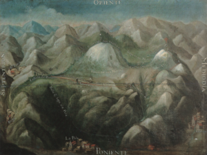 Pintura donde se observa el valle de Gordón, con La Pola, Vega, Huergas, Santa Lucía y San Juan de Billar de Frades.[6]​