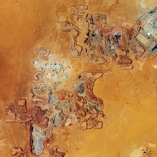 Aerial view of a uranium mine in Niger