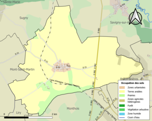 Kolorowa mapa przedstawiająca użytkowanie gruntów.