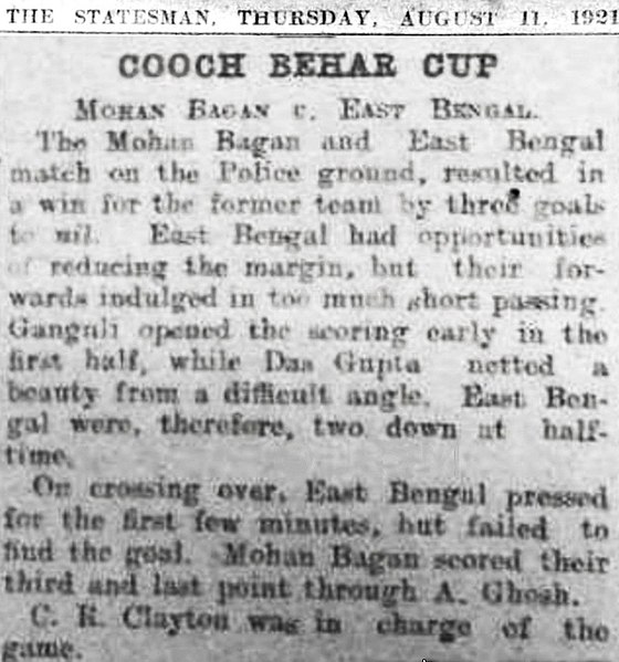 File:11 August 1921 Kolkata Derby news report.jpg