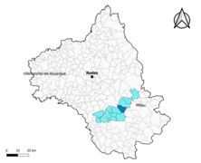 Montjaux dans l'intercommunalité en 2020.