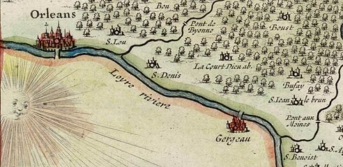1690 : Gergeau sur une carte du Gâtinais.