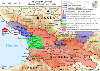 <span class="mw-page-title-main">Georgian Civil War</span> 1991–1993 ethnic civil war in Georgia
