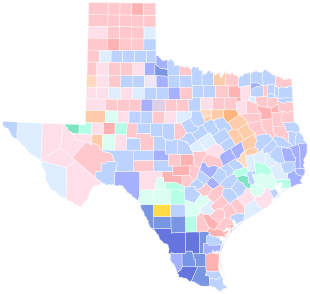 1993 United States Senate special election in Texas results map by county first round.svg