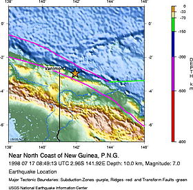 Imagem ilustrativa do artigo sobre o terremoto de 1998 na Papua Nova Guiné