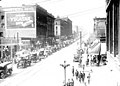 1st Ave with Grand Pacific Hotel and advertisement for Yucatan Gum, Seattle, ca 1917-ca 1920 (SEATTLE 4350).jpg