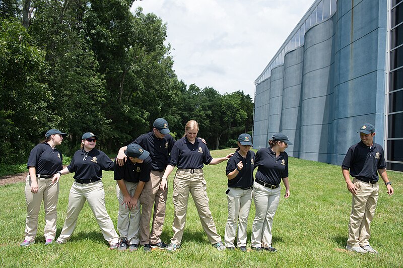 File:2015 Law Enforcement Explorers Conference standing on planks.jpg