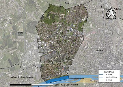 Carte orthophotographique de la commune en 2016.