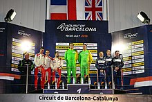 Martin Hippe and Nigel Moore at the top of the podium of the 4 Hours of Barcelona 2019 4 Heures de Barcelone 2019 - Podium LMP3.jpg