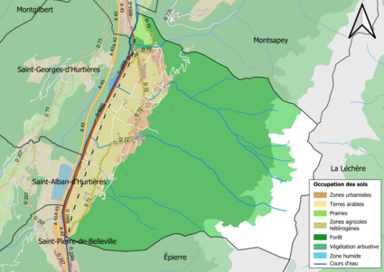 Kleurenkaart met landgebruik.