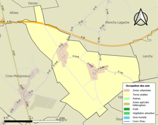 Kolorowa mapa przedstawiająca użytkowanie gruntów.