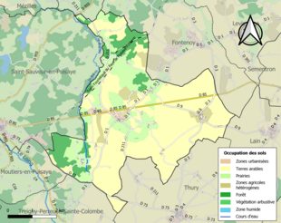 Kolorowa mapa przedstawiająca użytkowanie gruntów.