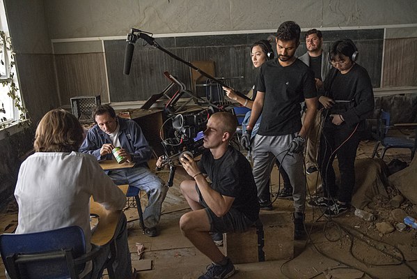 AFI Conservatory Fellows filming on the AFI campus