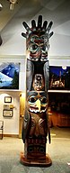 A Totem Pole on display at the Southeast Alaska Discovery Center, Ketchikan, Alaska