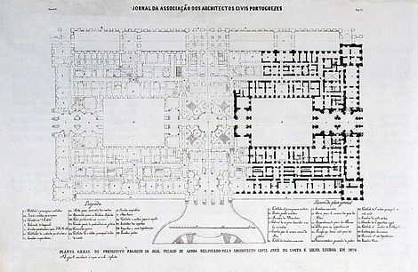 A plan of the Ajuda Palace (1866), by the Association of Portuguese Civil Architects