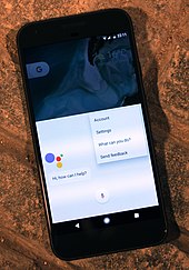 The Google Assistant on the Google Pixel XL phone Android Assistant on the Google Pixel XL smartphone (29526761674).jpg