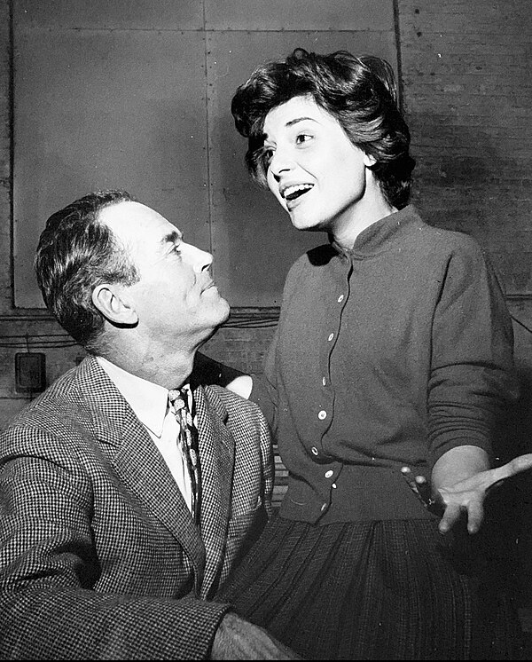 Anne Bancroft and Henry Fonda rehearsing for the Broadway play, Two for the Seesaw, c. 1957. Photographed by Arthur Cantor.