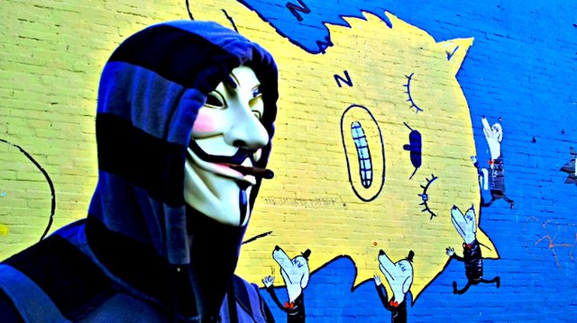 The Guy Fawkes mask is commonly used by Anonymous.