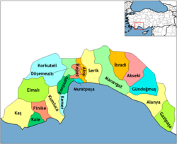 Location of Serik within Turkey.
