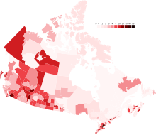 Asian Canadians by census division.svg