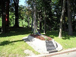Символічна могила крутян на Аскольдовій могилі у Києві, до 2012 р.