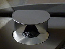 The unique, motorized Bang & Olufsen tweeter in a 2008 Audi A8 AudiA8BangAndOlufsenTweeterLens.JPG