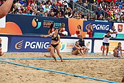 Deutsch: Beachhandball Europameisterschaften 2019 (Beach handball Euro); Tag 6: 7. Juli 2019 – Spiel um Platz Drei, Frauen, Kroatien-Niederlande 0:2 (14:23, 20:22) English: Beach handball Euro; Day 6: 7 July 2019 – Women's Bronze Medal Match – Croatia-Netherlands 0:2 (14:23, 20:22)