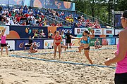 Deutsch: Beachhandball Europameisterschaften 2019 (Beach handball Euro); Tag 5: 6. Juli 2019 – Frauen, Halbfinale, Kroatien-Dänemark 1:2 (12:19, 17:10, 4:7) English: Beach handball Euro; Day 5: 6 July 2019 – Semifinal Men – Croatia-Denmark 1:2 (12:19, 17:10, 4:7)