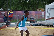 Deutsch: Beachhandball bei den Olympischen Jugendspielen 2018; Tag 5, 10. November 2018; Jungs, Platzierungsrunde - Chinese Taipei (Taiwan)-Mauritius 2:0 English: Beach handball at the 2018 Summer Youth Olympics at 11 October 2018 – Boys Consolation Round – Chinese Taipei-Mauritius 2:0