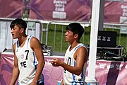 Deutsch: Beachhandball bei den Olympischen Jugendspielen 2018; Tag 3, 9. Oktober 2018; Jungs, Vorrunde, Gruppe A - Chinese Taipei (Taiwan)-Spanien 0:2 English: Beach handball at the 2018 Summer Youth Olympics at 9 October 2018 – Girls Preliminary Round Group A‎ – Chinese Taipei-Spain 0:2